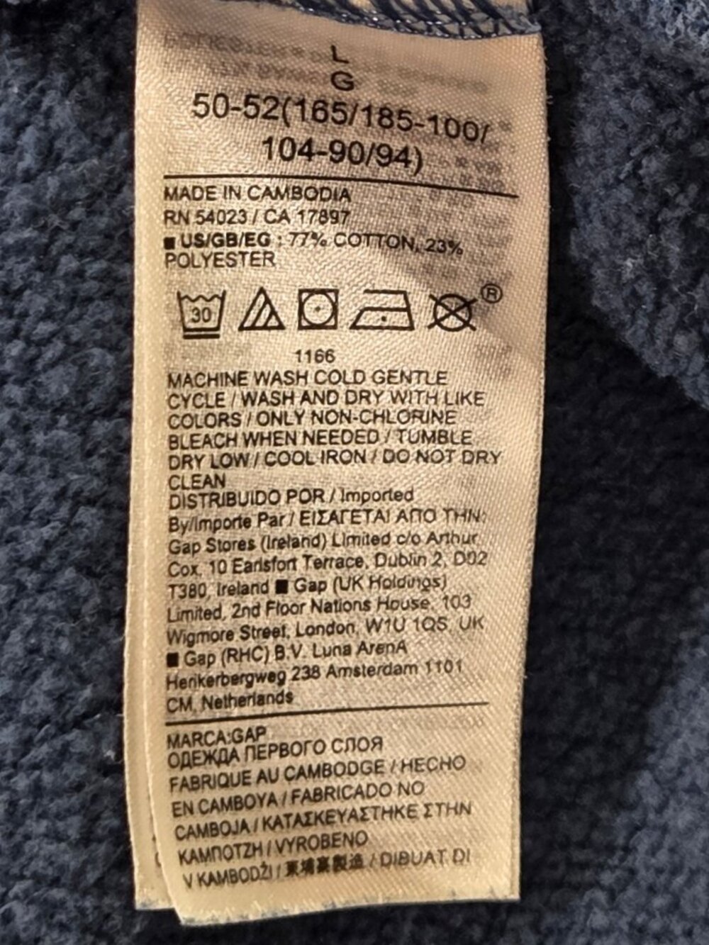 Gap Vintage Soft Relaxed Hoodie Blue Ridge Large - Picture 4 of 6